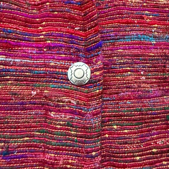 Chicos Vibrant Multicolor Button-Down Jacket With Collar 60% Silk Blend Made In - Picture 6 of 6